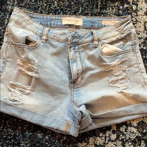 blue denim shorts